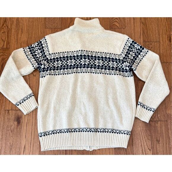 Men’s jacquard fairisle full zip sweater size large - Picture 9 of 10